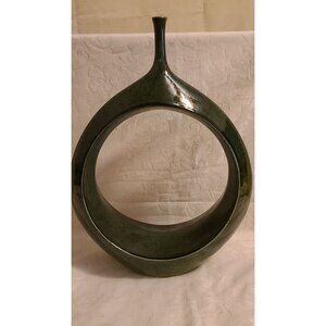 Global Views Open Ring Ceramic Vase Emerald Green Home Decor Vase